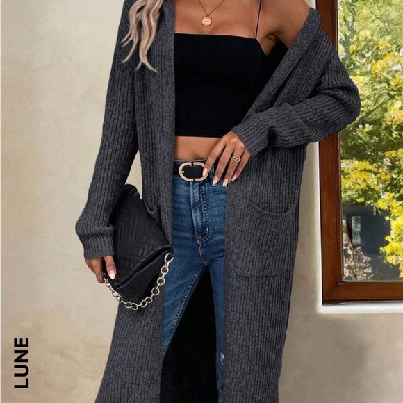 Women's Gray Hooded Sweater - Picture 5 of 6